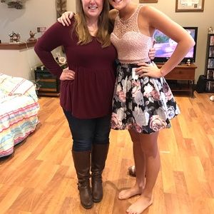 Short formal dress, two piece